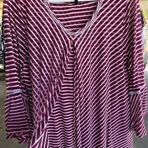Striped V-Neck Women's Top